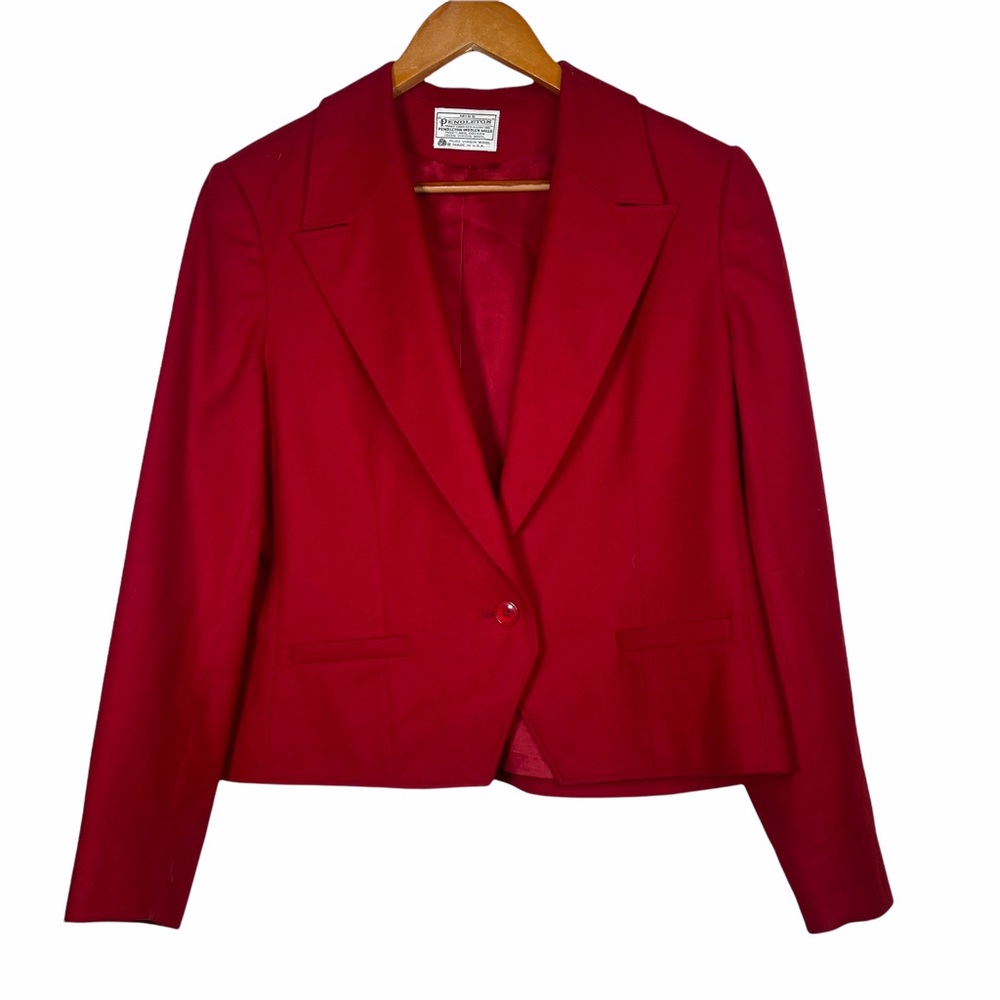 Pendleton Red Small Wool Blazer - image 2